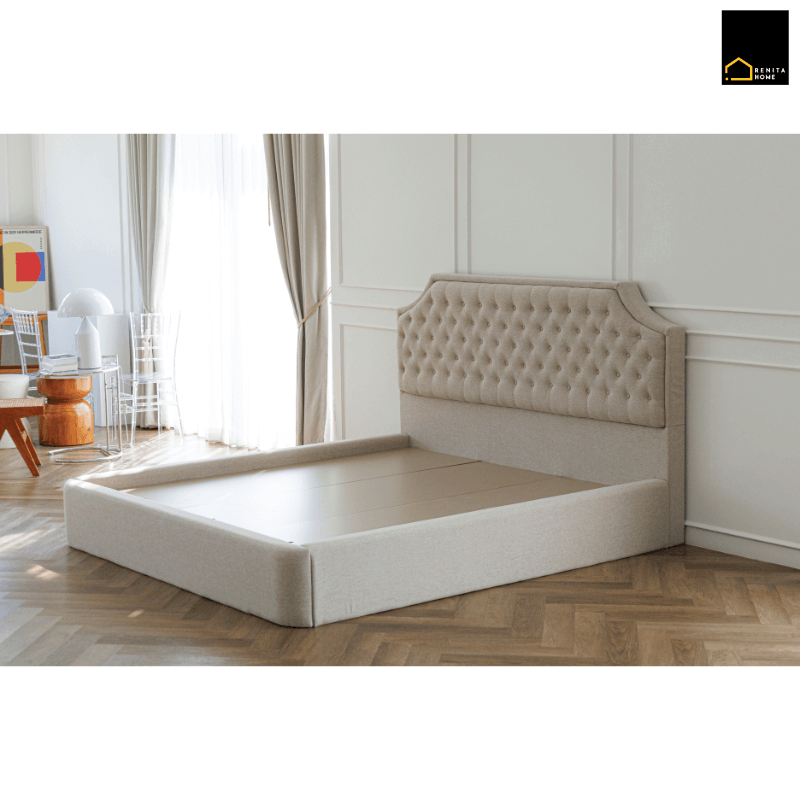 เตียงนอน 3.5 ฟุต RENITA HOME รุ่น Ashley สีน้ำตาลอ่อน_2